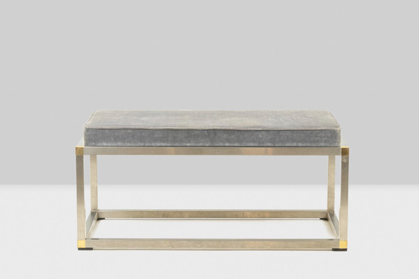 Bench in gold and silver metal, 1970s