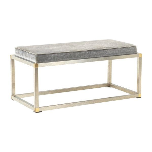 Bench in gold and silver metal, 1970s