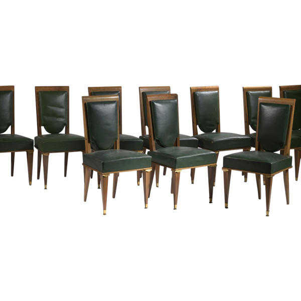 Suite Of 12 Art Deco Chairs (follower Of Maurice Jallot)