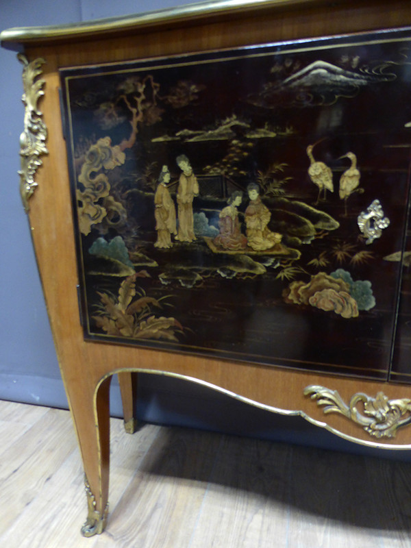 Marquetry And Chinese Lacquer Buffet