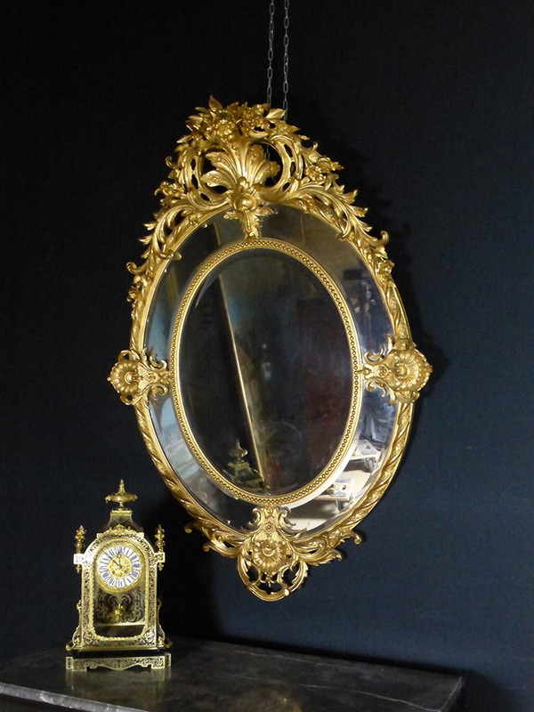 Napoleon III Large Mirror with Reserves