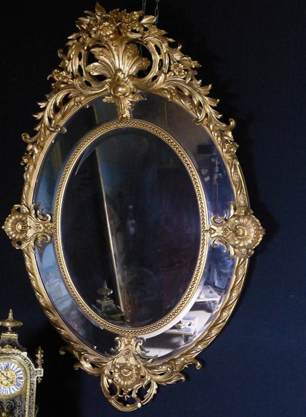 Napoleon III Large Mirror with Reserves