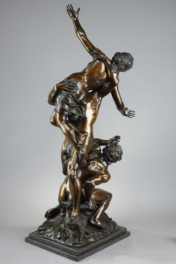 Bronzeskulptur - „Entführung der Sabinerinnen“ nach Giambologna, 19. Jahrhundert