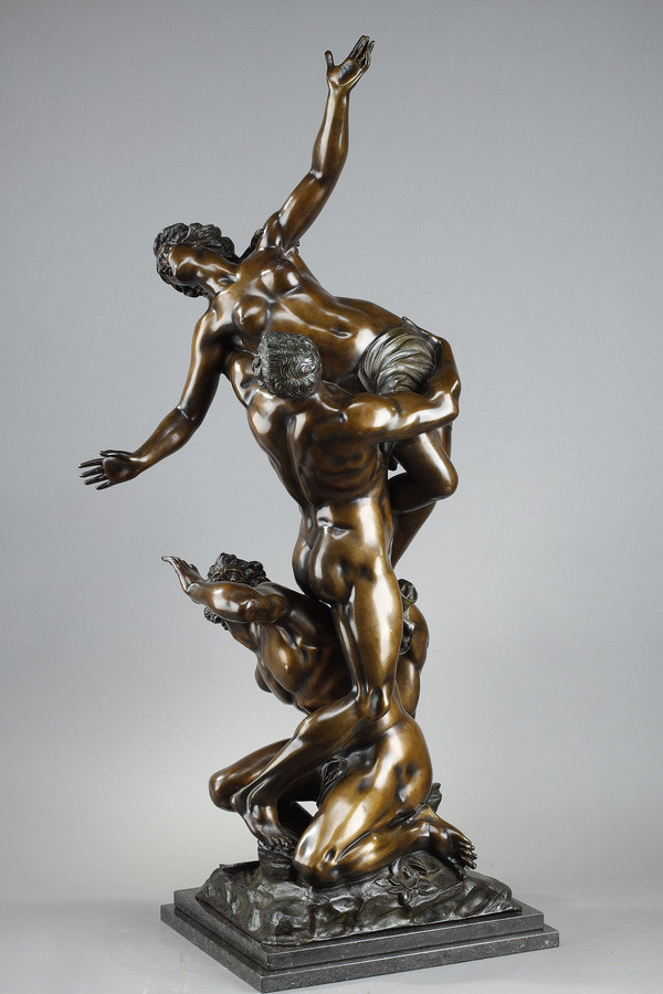 Bronzeskulptur - „Entführung der Sabinerinnen“ nach Giambologna, 19. Jahrhundert