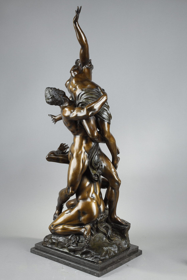 Bronzeskulptur - „Entführung der Sabinerinnen“ nach Giambologna, 19. Jahrhundert