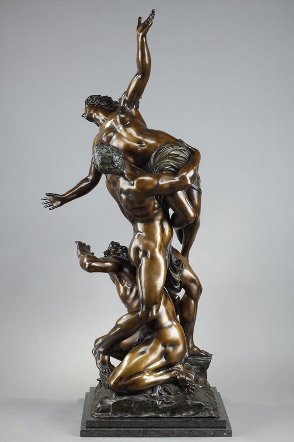 Bronzeskulptur - „Entführung der Sabinerinnen“ nach Giambologna, 19. Jahrhundert