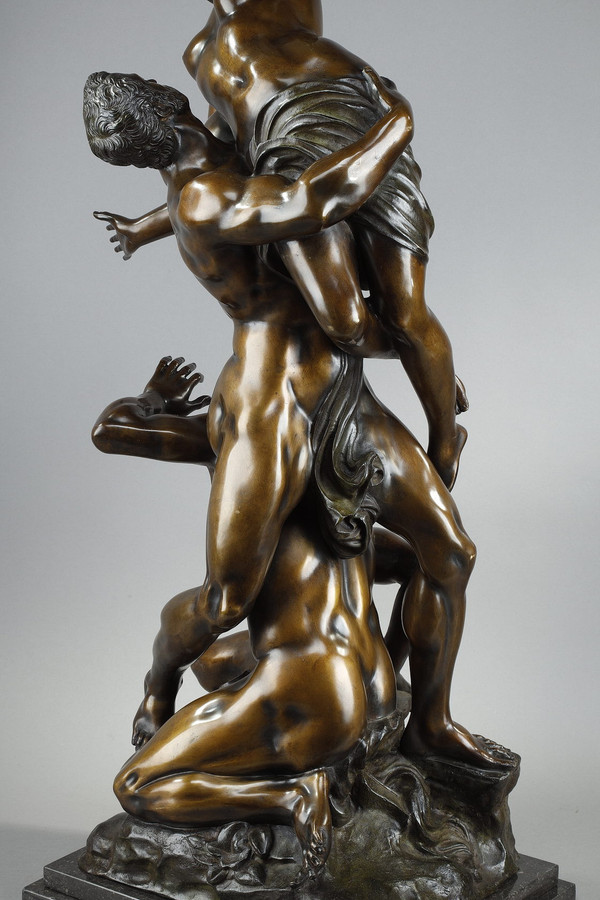 Bronzeskulptur - „Entführung der Sabinerinnen“ nach Giambologna, 19. Jahrhundert