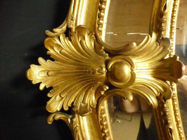 Large Oval Mirror, Napoleon III Period, 19th Century