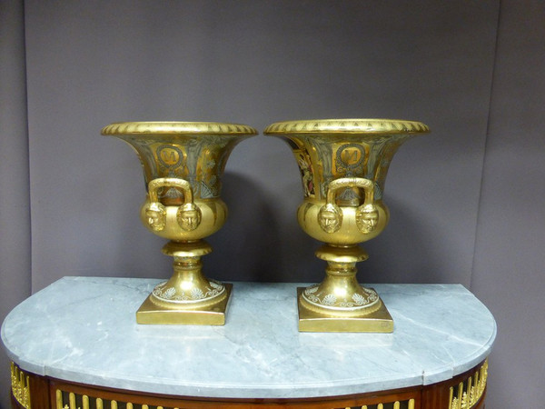 Pair Of Large Medici Porcelain Vases