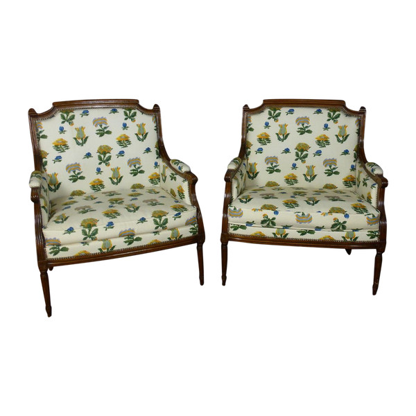 Pair of Marquise Armchairs Late 19th Century