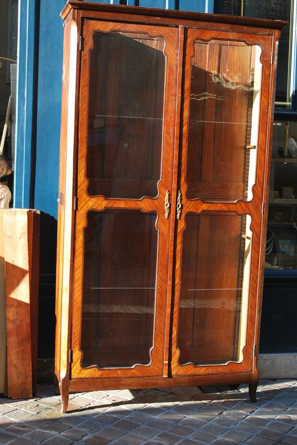 Important Louis XV Period Veneered Bookcase, Stamped De Defriche