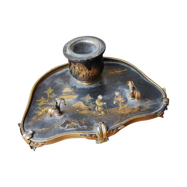 Inkwell In Varnish Martin Chinese Decor, Louis XV