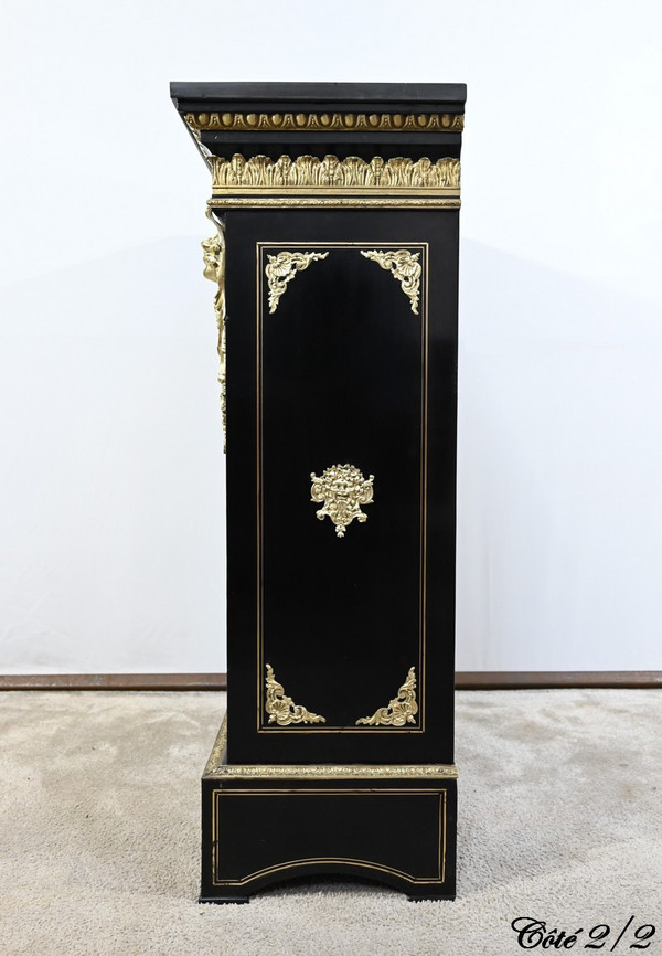 Petite Vitrine en Laiton et Poirier Noirci, époque Napoléon III – Milieu XIXe