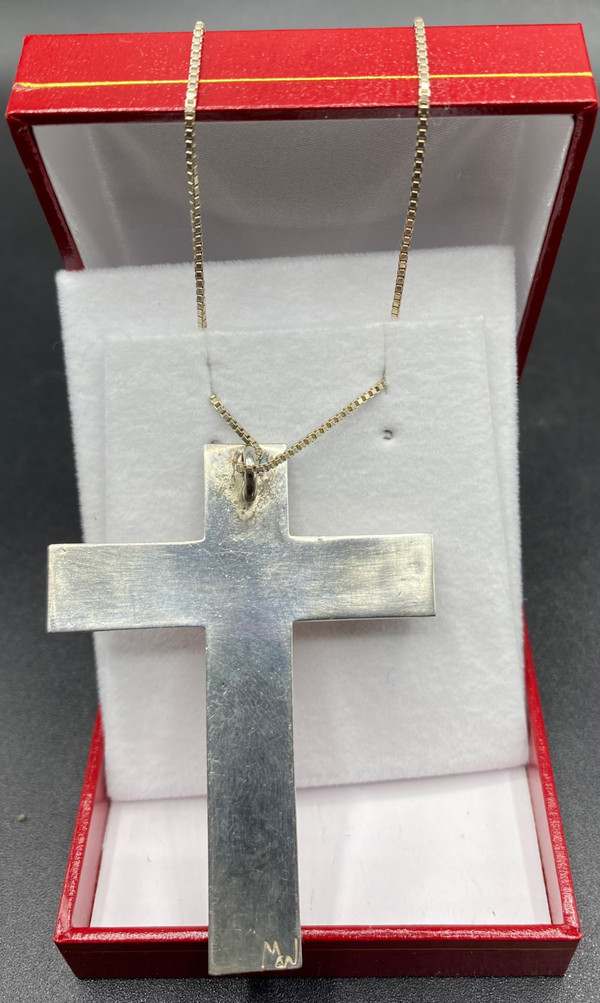 ENAMELLED STERLING SILVER CROSS