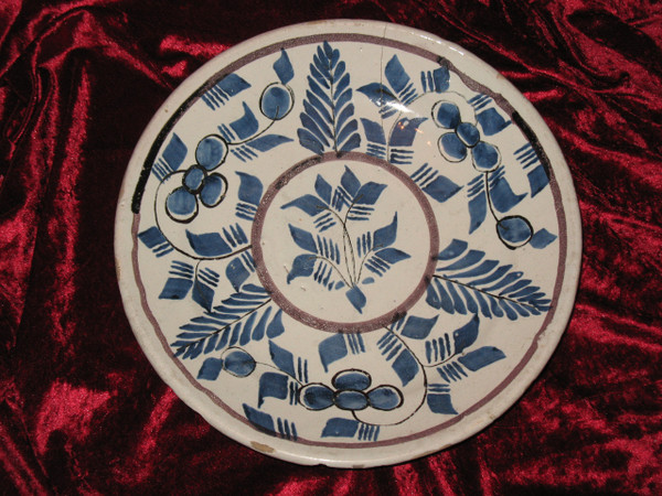 Large earthenware dish from Saint Amand les Eaux, 18th century