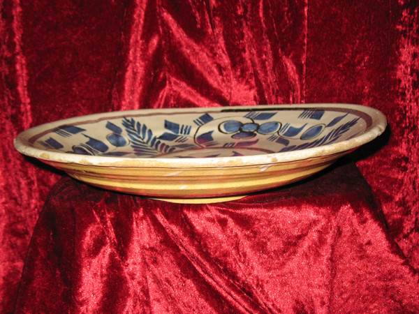 Large earthenware dish from Saint Amand les Eaux, 18th century