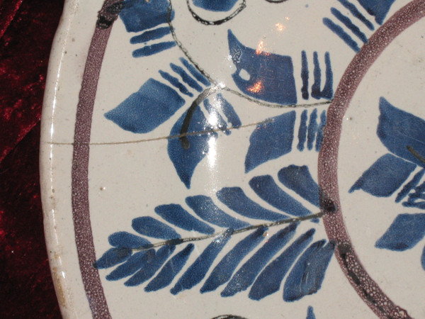 Large earthenware dish from Saint Amand les Eaux, 18th century