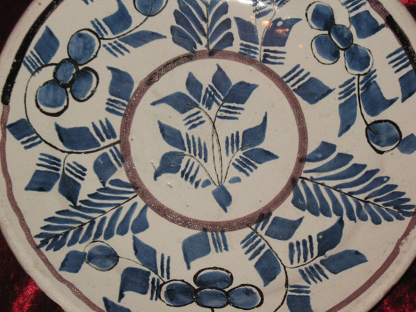 Large earthenware dish from Saint Amand les Eaux, 18th century