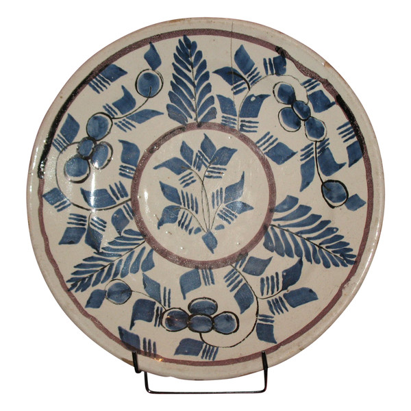 Large earthenware dish from Saint Amand les Eaux, 18th century