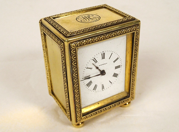 Pendulette de bureau argent vermeil anglais Londres Asprey London 1909 XXè