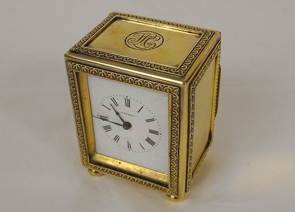 Pendulette de bureau argent vermeil anglais Londres Asprey London 1909 XXè