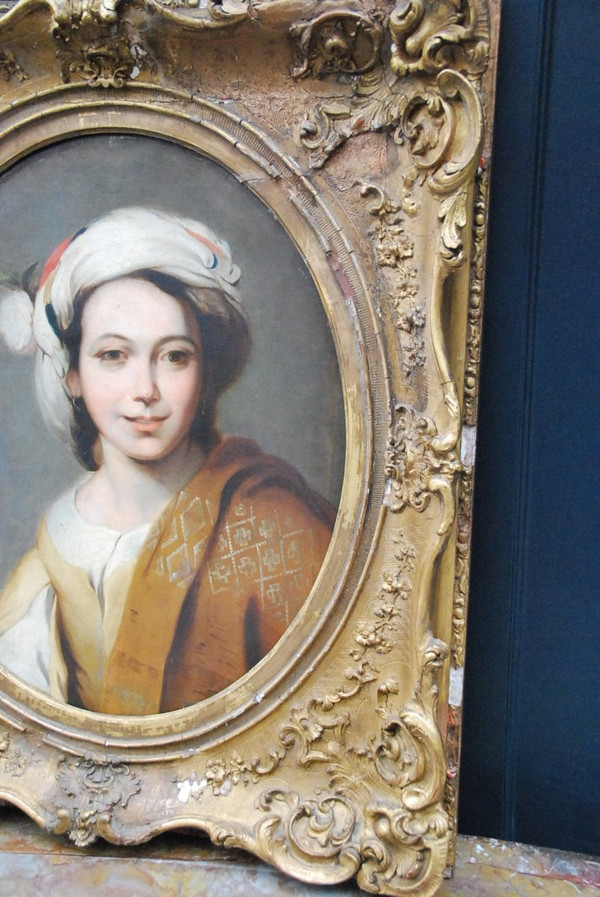 Portrait D Une Jeune Femme Au Turban  XIX d après Murillo