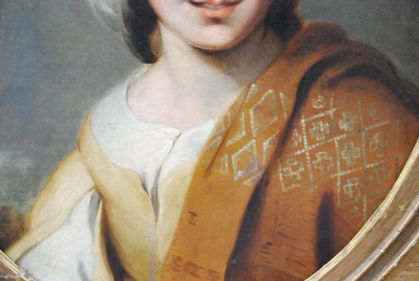 Portrait D Une Jeune Femme Au Turban  XIX d après Murillo