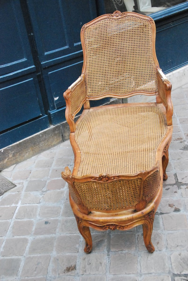 Beautiful Lounge Chair In Natural Wood D Louis XV Period.xviii