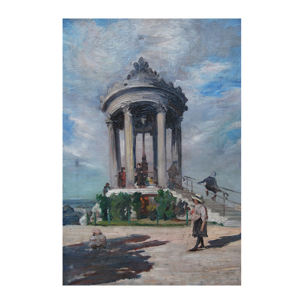 The Kiosk, Oil On Canvas Signed