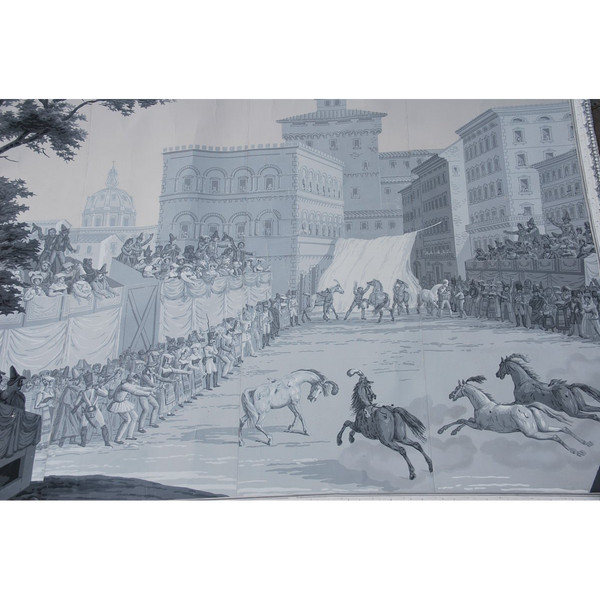 Papier Peint De Chez Zuber XIX : Sienne : La Course Du Palio