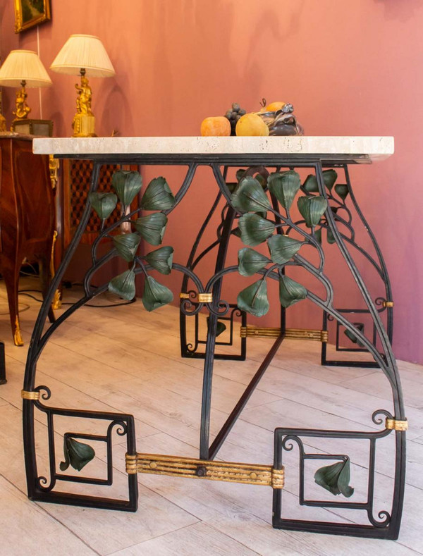 Pair Of Wrought Iron Consoles