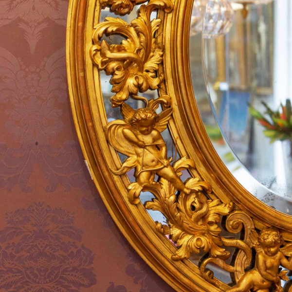 Napoleon III Period Oval Gilded Mirror