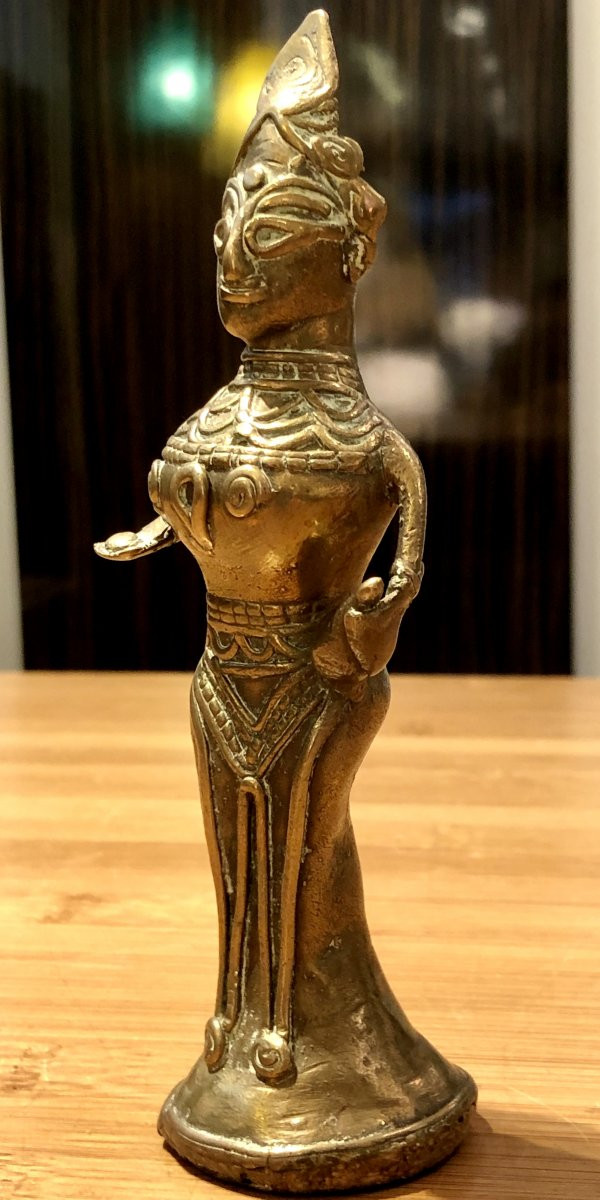 India, Bay of Bengal, Early 20th century, Dokhra statuette of Divinity.