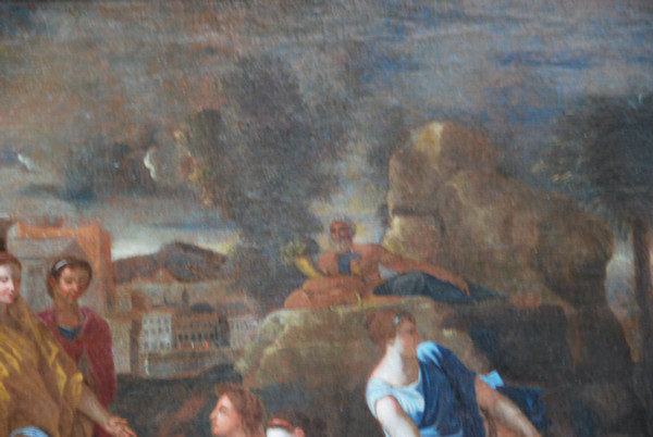 Huile Sur Toile MoÏse Sauvé Des Eaux , Atelier De Poussin , école XVIIe