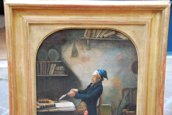 Oil The Notary Clerk, 19th century work