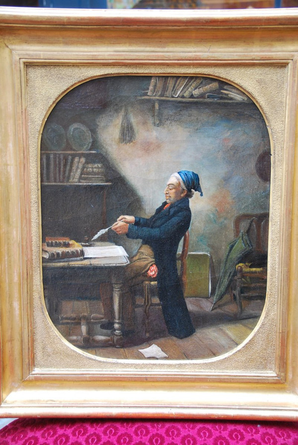 Oil The Notary Clerk, 19th century work