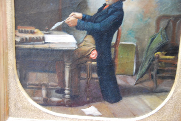 Oil The Notary Clerk, 19th century work