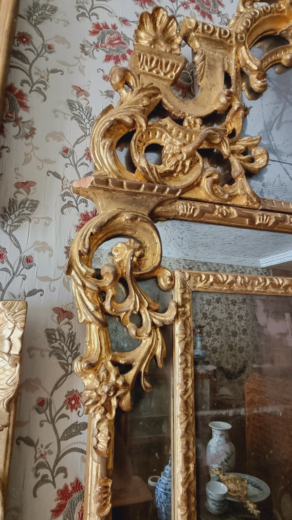 Regency Style Wood And Gilded Stucco Glazed Mirror