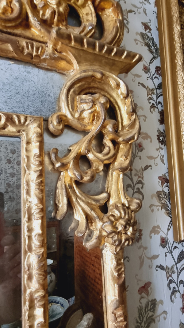 Regency Style Wood And Gilded Stucco Glazed Mirror