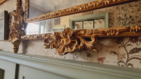 Regency Style Wood And Gilded Stucco Glazed Mirror