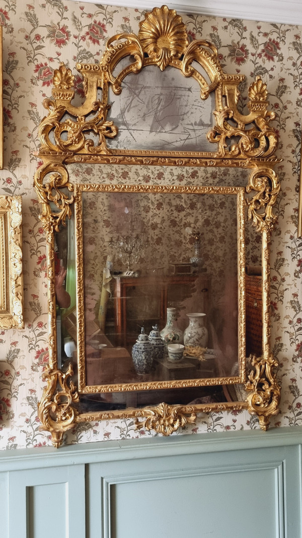 Regency Style Wood And Gilded Stucco Glazed Mirror