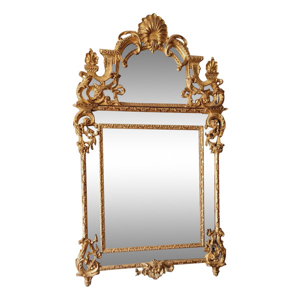 Regency Style Wood And Gilded Stucco Glazed Mirror