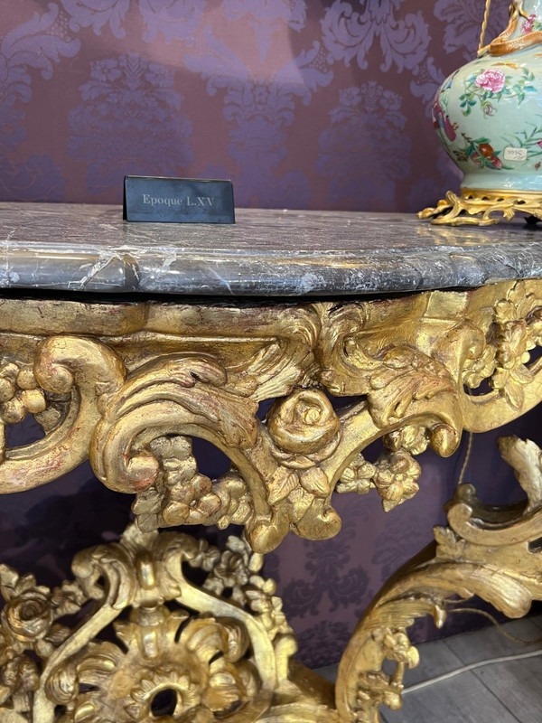 Console In Golden Wood 18th Century