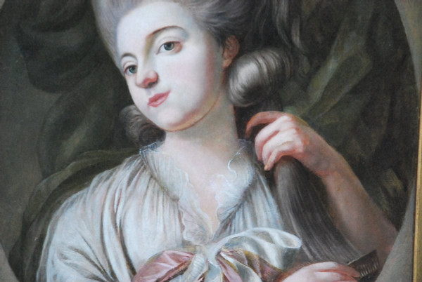 Huile Sur Toile Jeune Femme à Sa Toilette époque Louis XVI ; XVIII