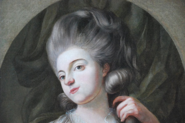 Huile Sur Toile Jeune Femme à Sa Toilette époque Louis XVI ; XVIII