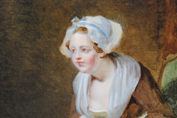 Charmant Öl Junge Frau bei seiner Lesung , Jean Baptiste Charpentier