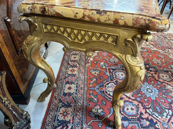 GILDED WOOD GAME TABLE 18th century