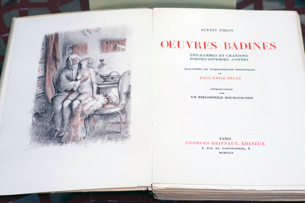 Curiosa: "OEUVRES BADINES" von Alexis PIRON, Originalkompositionen Paul-Émile BÉCAT