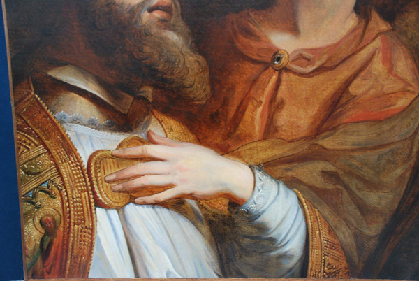 Huile Sur Toile XVII ,italie , Evêque