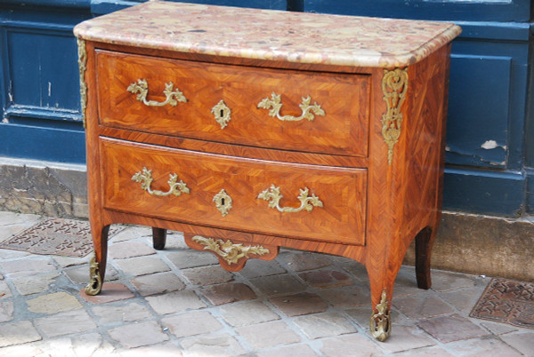 Commode En Placage D Period Régence XVIII